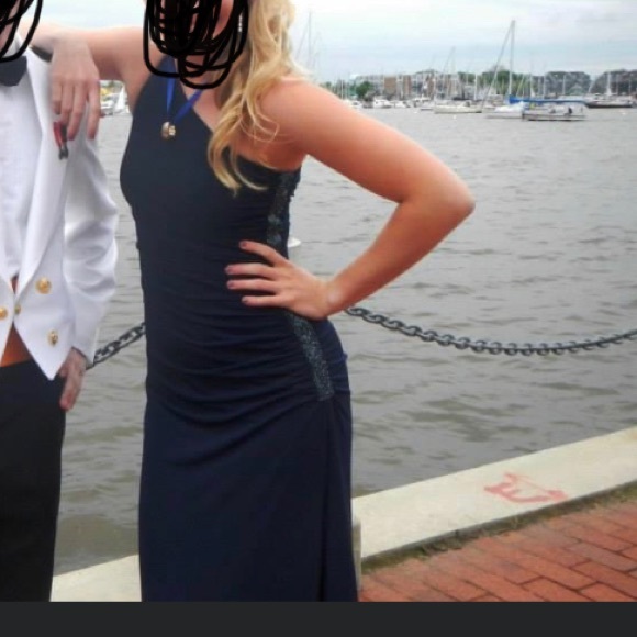 Navy Blue Formal Dress - Picture 2 of 5